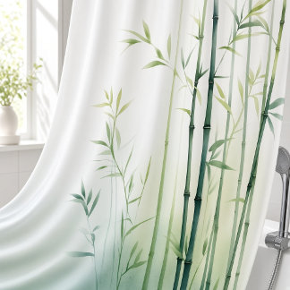 Wasserfarbe Bamboo Wald Retreat japanischen Stil Duschvorhang