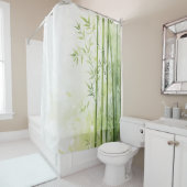 Wasserfarbe Bamboo Wald Retreat japanischen Stil Duschvorhang (Beispiel)