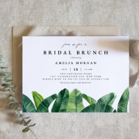 Wasserfarbe Banana Palm Blätter Summer Bridal Brun