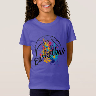 Wasserfarbe Basketball Girl T - Shirt