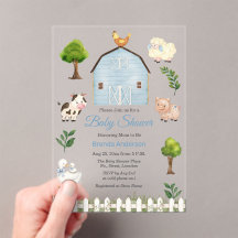 Wasserfarbe Bauernhof Tiere Barnyard Baby Shower