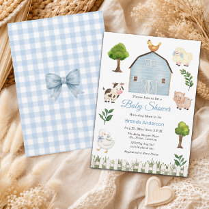Wasserfarbe Bauernhof Tiere Barnyard Baby Shower Einladung