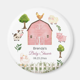 Wasserfarbe Bauernhof Tiere Barnyard Baby Shower G Magnet
