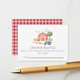 Wasserfarbe Bauernhoftiere Baby Shower Windel Raff Begleitkarte