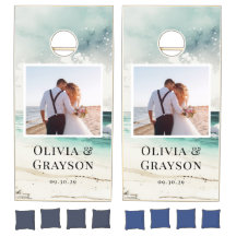Wasserfarbe Beach Foto Personalisierte Hochzeit