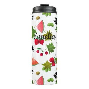 Wasserfarbe, Beeren, Obst Thermosbecher
