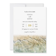 Wasserfarbe Beige Sommermeer Strand Hochzeit