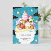 Wasserfarbe Benutzerdefinierte Magie Eiscreme Gebu Dankeskarte (Stehend Vorderseite)
