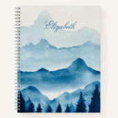 Wasserfarbe Bergkulisse Notizblock (Vorderseite)