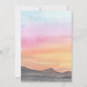 Wasserfarbe Bergsee Aussicht Hochzeit Einladung (Rückseite)