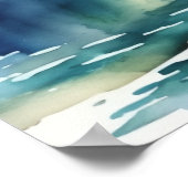 Wasserfarbe Bergsee Szene 4:5 Poster (Ecke)