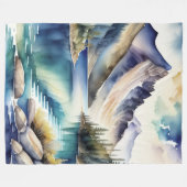Wasserfarbe Bergsee Szene 4:5 Poster Fleecedecke (Vorderseite (Horizontal))