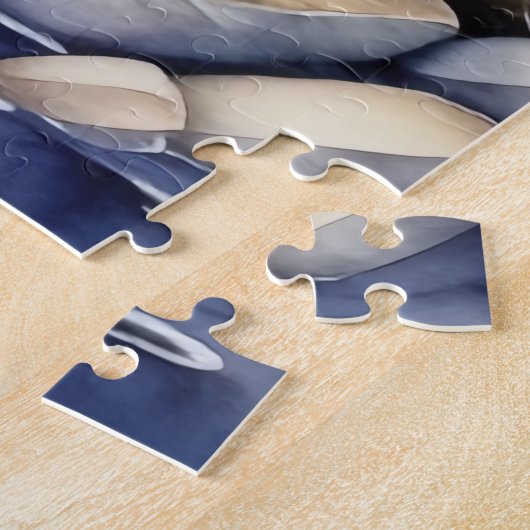 Wasserfarbe Bergsee Szene 4:5 Poster Puzzle (Seite)