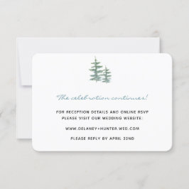 Wasserfarbe Bergsee Thema Hochzeit Detail Karte