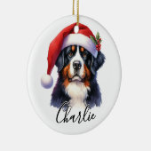 Wasserfarbe Berner Hund Personalisiert Keramik Ornament (Rechts)