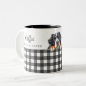 Wasserfarbe Berner Hund Schwarz-weiß Kariert Zweifarbige Tasse (Vorderseite Links)