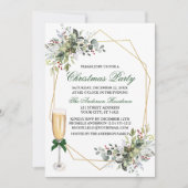 Wasserfarbe Berries Grün Weihnachtsgebäck Party Gl Einladung (Vorderseite)