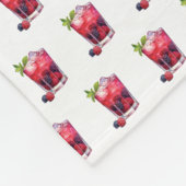 Wasserfarbe Berry Cocktail mit Minzgetränk Fleecedecke (Ecke)
