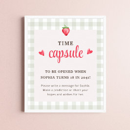 Wasserfarbe Berry Erste Geburtstagszeit Kapsel Poster