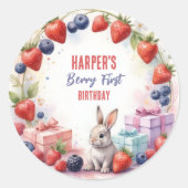 Wasserfarbe Berry Erstgeburt Sonne und Geschenke Runder Aufkleber (Vorderseite)