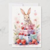 Wasserfarbe Berry Erstgeburtstag mit Sonne Einladung (Rückseite)