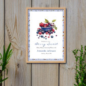 Wasserfarbe Berry Sweet Blueberries Babydusche Poster