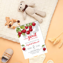 Wasserfarbe Berry Sweet Cherry Babydusche