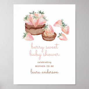 Wasserfarbe Berry Sweet Chocolate Cake Baby Dusche Poster