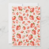 Wasserfarbe Berry Sweet Strawberries Babydusche Einladung (Rückseite)