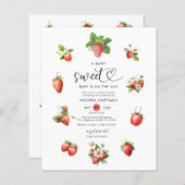 Wasserfarbe Berry Sweet Strawberry Baby Dusche (Vorne/Hinten)