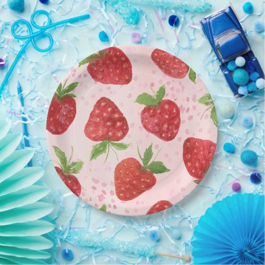 Wasserfarbe Berry Sweet Strawberry Dusche Pappteller (Party)