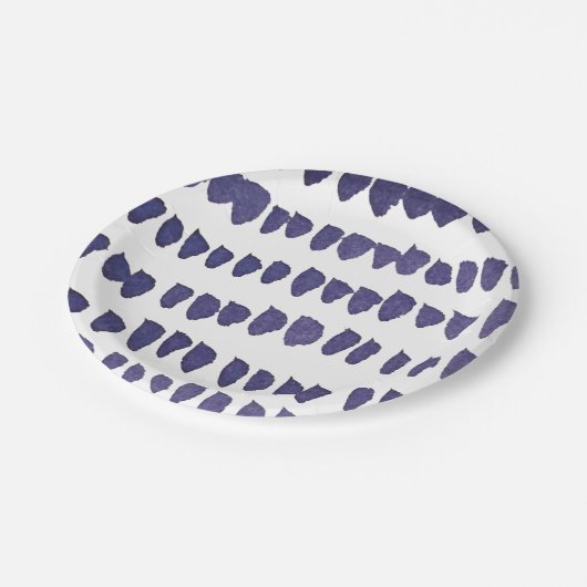 Wasserfarbe beschmutzt Papierplatte Pappteller (Schrägansicht)