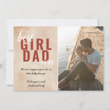 Wasserfarbe Beste Girl Vater Kindertageskarte