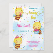 Wasserfarbe Biene Einladung (Vorderseite)