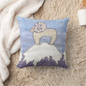 Wasserfarbe Big Horn Sheep Kissen (Decke)