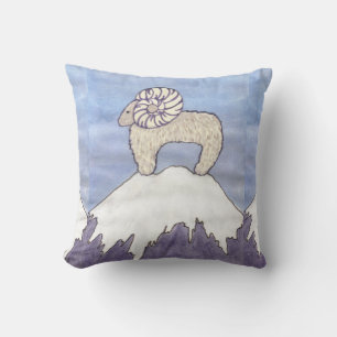 Wasserfarbe Big Horn Sheep Widder Kissen