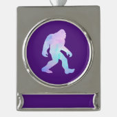Wasserfarbe Bigfoot Banner-Ornament Silber (Vorderseite)