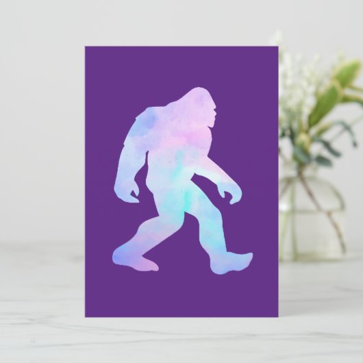 Wasserfarbe Bigfoot Einladung (Stehend Vorderseite)