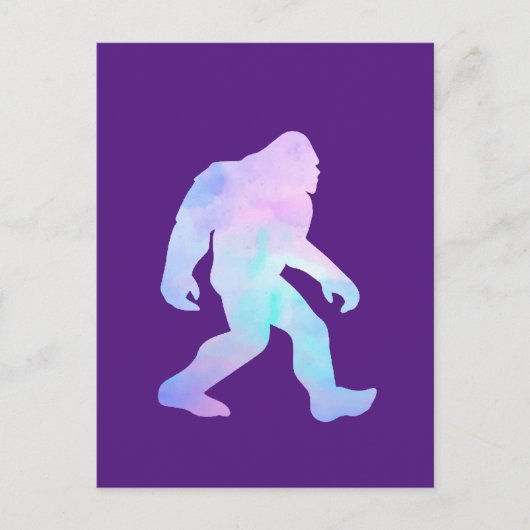Wasserfarbe Bigfoot Einladungspostkarte (Vorderseite)