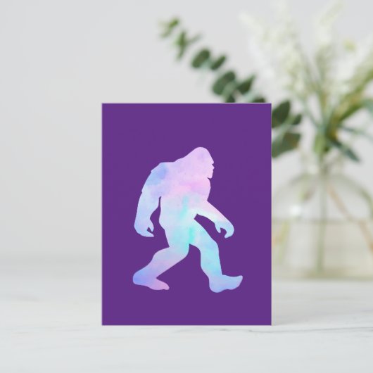 Wasserfarbe Bigfoot Einladungspostkarte (Stehend Vorderseite)