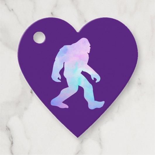 Wasserfarbe Bigfoot Geschenkanhänger (Vorderseite)