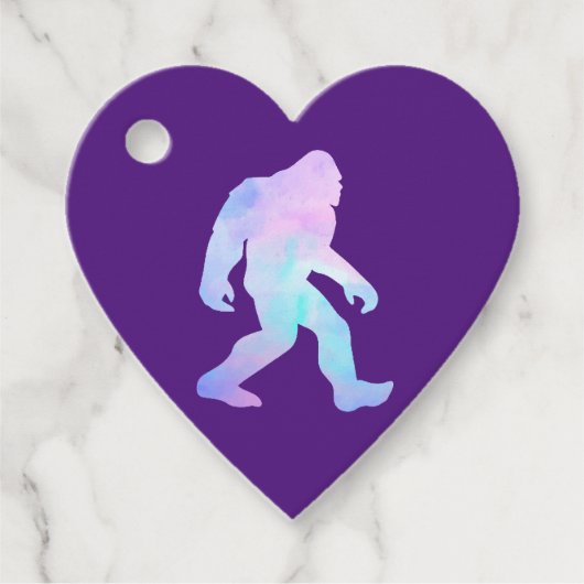 Wasserfarbe Bigfoot Geschenkanhänger (Vorderseite)