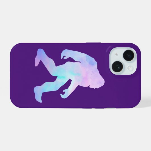 Wasserfarbe Bigfoot iPhone 15 Hülle (Rückseite (Horizontal))