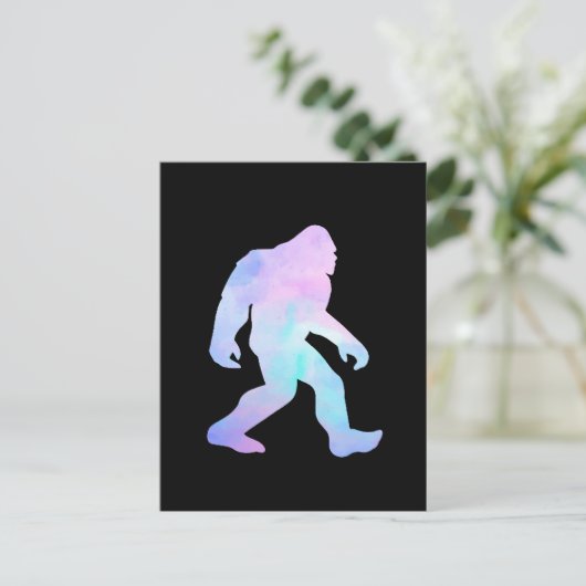 Wasserfarbe Bigfoot Postkarte (Stehend Vorderseite)