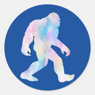 Wasserfarbe Bigfoot Runder Aufkleber