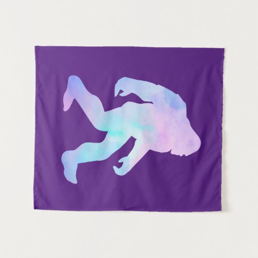 Wasserfarbe Bigfoot Wandteppich (Vorderseite (Horizontal))