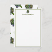 Wasserfarbe Bio Artichos Personalisiert Dankeskarte (Vorne/Hinten)