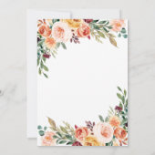 Wasserfarbe Bläserner Elegante Rosa Burgund Hochze Einladung (Rückseite)