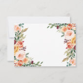 Wasserfarbe Bläserner Elegante Rosa Burgund Hochze RSVP Karte (Rückseite)