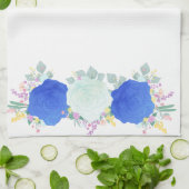 Wasserfarbe Blau Abstrakte Küche Handtuch (Gefaltet)